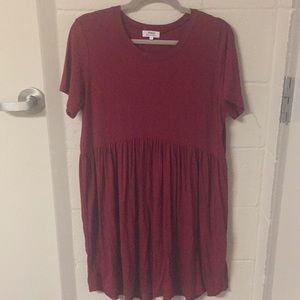 Piko Dark Red Peplum Dress S